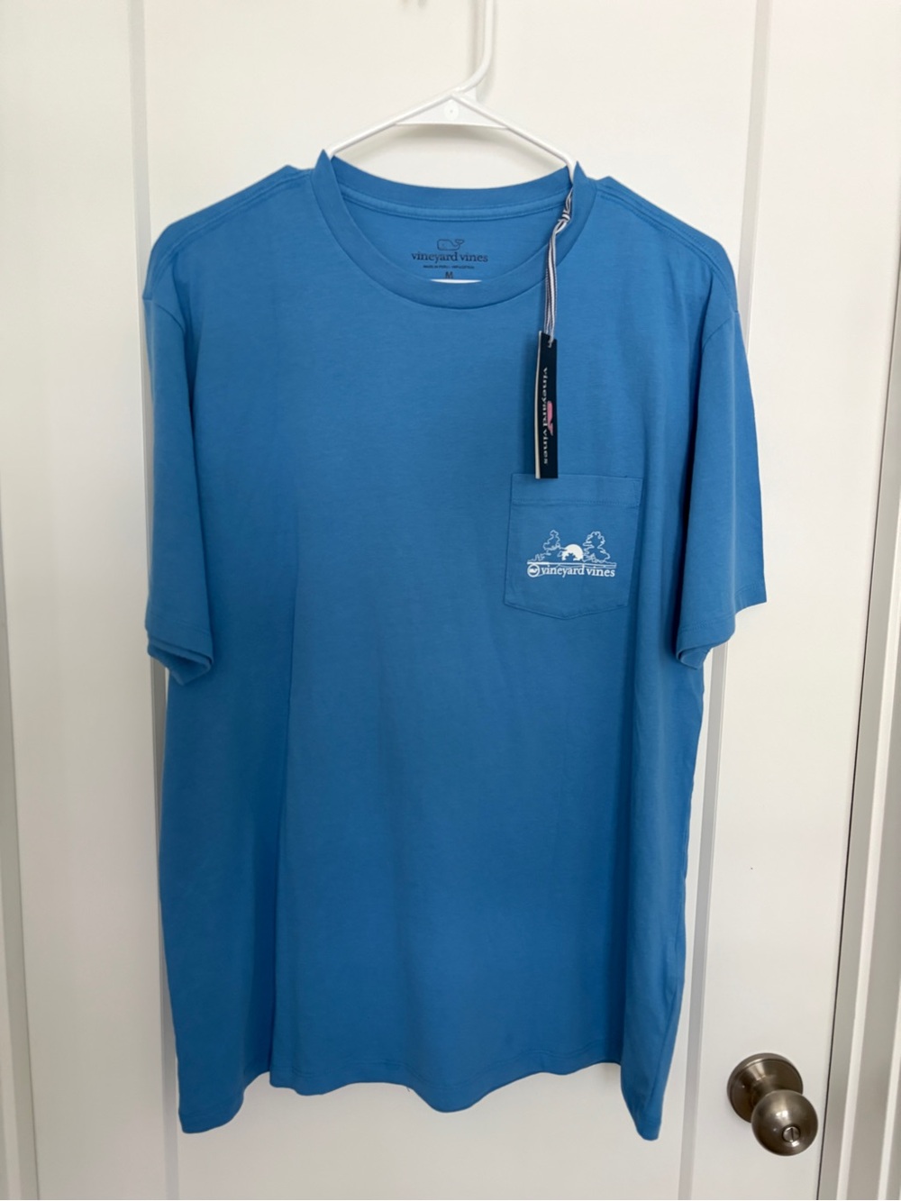 NWT Vineyard Vines Men’s Medium Hull Blue Pocket T-Shirt 100% Cotton